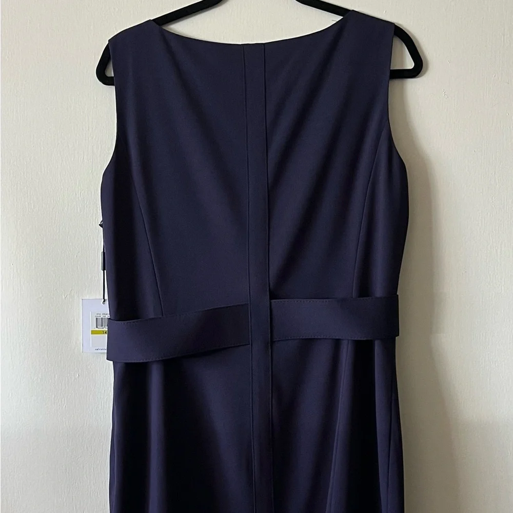 Calvin Klein sleeveless shift dress with belt - Picture 2 of 6